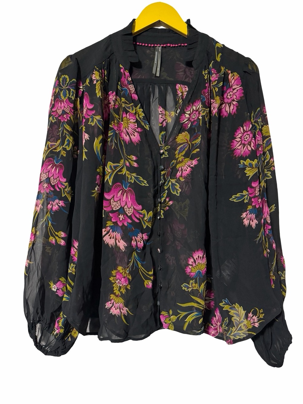 Anthropologie Estela Burnout Sheer Printed Blouse Medium